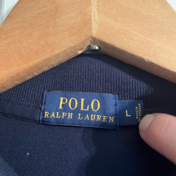 Boys’ Polo Ralph Lauren navy long sleeve shirt, size Large. EUC - Picture 2 of 4